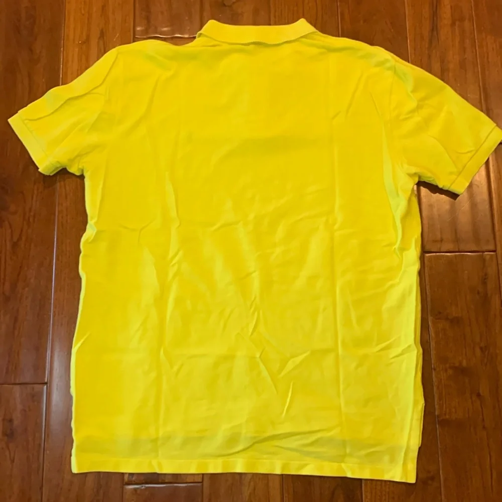 Ralph Lauren Polo Shirt Men's LARGE YELLOW Iconic Golf Short Sleeve Classic Mesh